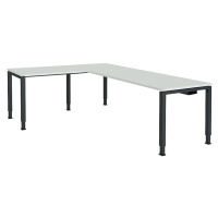 mauser Kombinovaný psací stůl s nohami ze čtvercové/obdélníkové trubky, v x š x h 650 - 850 x 20