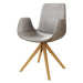 DELIFE Jídelní židle Ilia-Flex dřevěná podnož samet šedý