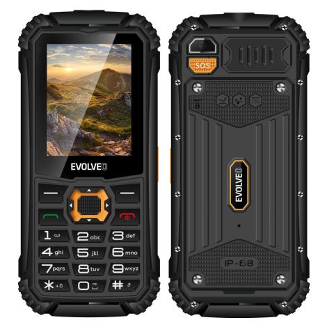 EVOLVEO StrongPhone Q1, vodotěsný odolný Dual SIM telefon, černo-oranžový