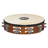 Meinl TAH2A-AB Traditional Goat-Skin Wood Tambourine Aluminium Jingles - African Brown