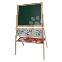 Dřevěná magnetická tabule Magnetic Board Eichhorn skládací se 48 magnetkami a 10 křídami s houbo