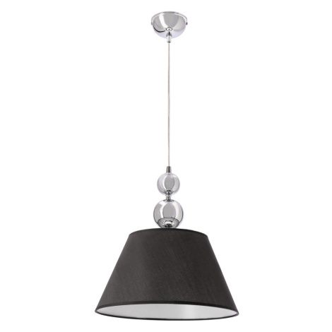 Závěsná lampa ARAL chrom E27 1x60W s černým stínidlem, moderní do obývacího pokoje, ložnice, kuc CANDELLUX