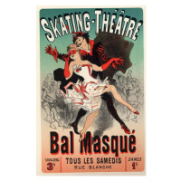 Obrazová reprodukce Masquerade Ball at the Skating Theatre, Cheret, Jules, 26.7 × 40 cm