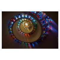 Umělecká fotografie Stained Glass in Spiral Pattern, Glory, Glasshouse Images, (40 x 26.7 cm)