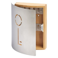 ZELLER Skříňka na klíče bambus, kov 21,5 × 5,5 × 24,5 cm