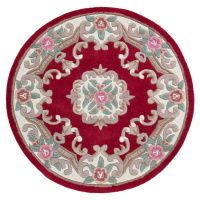 Červený vlněný koberec Flair Rugs Aubusson, ⌀ 120 cm