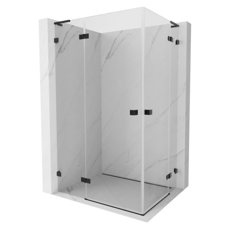 MEXEN/S Lunar L Duo sprchový kout dveře křídlové 115 x 90, transparent, černá 834L-115L-090P-70-
