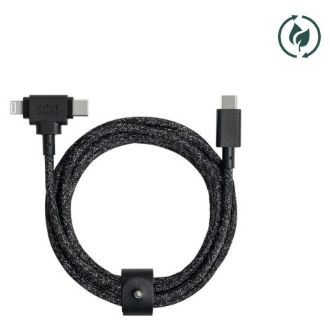 Native Union Belt Universal Cable (USB-C – Lighting/USB-C) 1,5 m, tmavě šedá