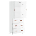 vidaXL Skříň highboard lesklá bílá 69,5 x 34 x 180 cm kompozitní dřevo