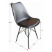 Jídelní židle v černé barvě s čalouněným sedákem s kovovou konstrukcí TK3040