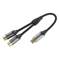 Vention USB-C Male to 2-Female RCA Cable 1m Gray Aluminum Alloy Type