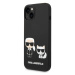 Pouzdro Karl Lagerfeld and Choupette Liquid Silicone zadní kryt pro Apple iPhone 14 PLUS Black