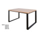 Drewmax Jídelní stůl Metal ST373 / dub / deska 2,5 cm Barva: Dub bělený, Provedení: E 200 x 75 x