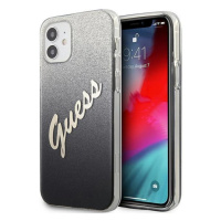 Pouzdro Guess Glitter Gradient Script pro iPhone 12 mini - černé