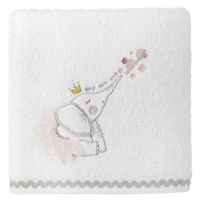 Bavlněný froté ručník s dětským motivem SLŮNĚ I. bílá 50x90 cm, 400 gr Mybesthome