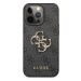 Guess PU 4G Metal Logo Zadní Kryt pro Apple iPhone 13 Pro Grey