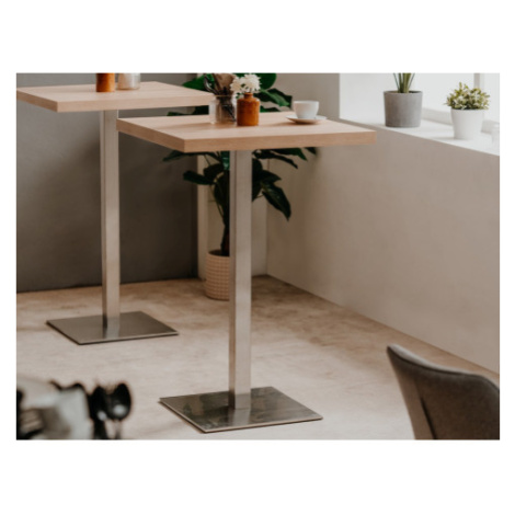 Barový stůl Quadrato 70x70 cm, dub sonoma/nerez Asko