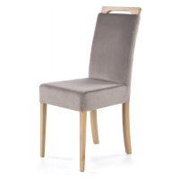 Jídelní židle CLARION – masiv, látka, více barev dub medový / šedá