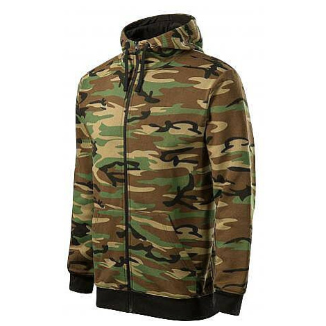 Pánská maskovaná mikina Malfini CAMO ZIPPER C19, zeleno-hnědá