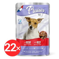 Plaisir Dog kapsička hovězí se zeleninou 22 × 100 g