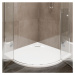 MEREO Čtvrtkruhová sprchová vanička s oblým krytem sif., 90x90x3 cm, vč. sif., bez nožiček, litý