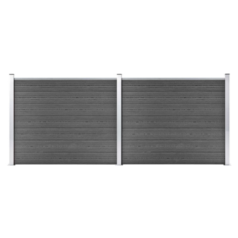 vidaXL Set plotového dílce WPC 353 x 146 cm černý