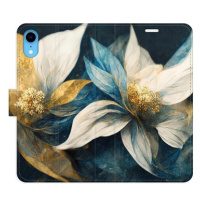 iSaprio flip pouzdro Gold Flowers pro iPhone XR