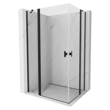 MEXEN/S Mist Duo sprchový kout dveře křídlové 95 x 80, transparent, černá 8A4-095-080-70-00
