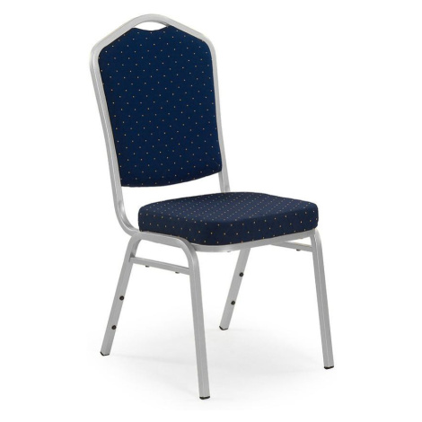 Židle K66S kov/látka stříbrná/modrá 45x59x93 BAUMAX