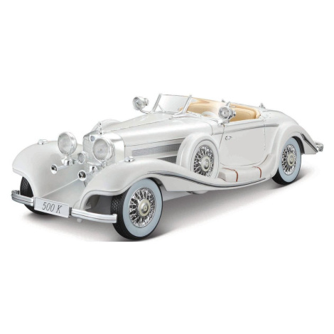 Maisto 1936 Mercedes-Benz 500 K Typ Specialroadster, bílá, 1 : 18