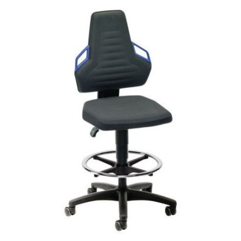 Dílenská židle Bimos Ergoconfort Supertec s podnožkou s měkkými kolečky