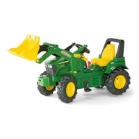 Rollytoys Šlapací traktor John Deere s nakladačem, brzdou a nafukovacími koly