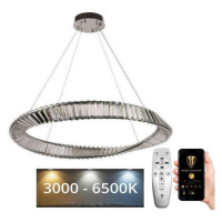 LED Stmívatelný křišťálový lustr na lanku LED/50W/230V + dálkové ovládání