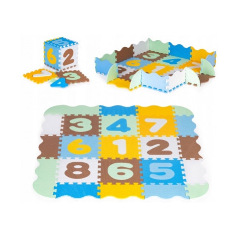 I PLAY Dětské pěnové puzzle 114 x 114 cm, hrací deka, podložka na zem Čísla, 25 dílů IPLAY
