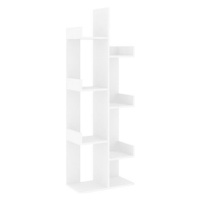 Shumee Knihovna bílá 48 × 25,5 × 140 cm dřevotříska