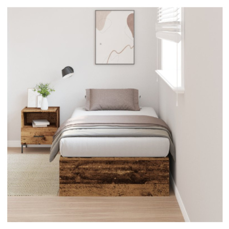vidaXL Úložný rám postele Staré dřevo 90x200 cm