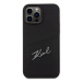 Karl Lagerfeld Saffiano Card Slot Metal Signature Zadní Kryt pro iPhone 14 Pro Max Black