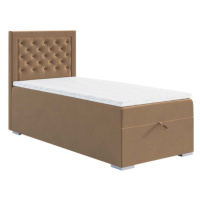 Čalouněná postel Chloe 90x200, béžová, vč. matrace a topperu