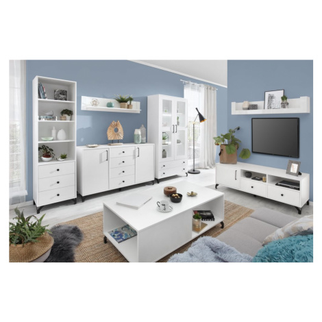 Obývací pokoj BETA 2, bílá/bílý lesk