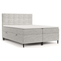 Světle šedá boxspring postel s úložným prostorem 200x200 cm Urbaneo – Maison de Rêve