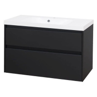 MEREO Opto, koupelnová skříňka s umyvadlem z litého mramoru 101 cm, černá CN942M