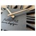 Fenomenální hranaté hodiny v kombinaci dřeva a luxusní černé barvy 50 cm