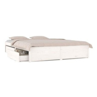 Rám postele se zásuvkami bílý 140 × 200 cm, 3103514