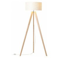 Brilliant Stojací lampa Galance, bílá dřevěný třínohý stojan