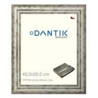 DANTIK rámeček 40 × 50, TRITON široký stříbrný sklo čiré