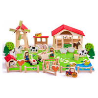 Bigjigs Toys Velká dřevěná farma RAKO vícebarevná
