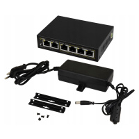 Switch PoE 6-portový pro 4 Ip kamer Pulsar S64 48W