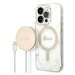 Guess GUBPP14LHMEACSH sada nabíječky MagSafe a pouzdra na iPhone 14 PRO 6.1" white Marble MagSaf