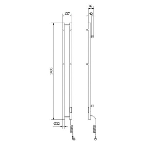 MEXEN Pino elektrický věšák na ručníky 1405 x 137 mm, 150 W, bílá W301-1405-137-00-20