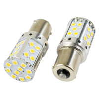 LED auto žárovka BA15S 35 SMD CREE 3030 CAN BUS STUDENÁ BÍLÁ